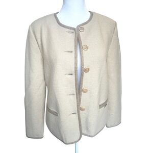 Vintage Geiger Collection Tyrol Boiled Wool Sweater Jacket Blazer Austria Se 34